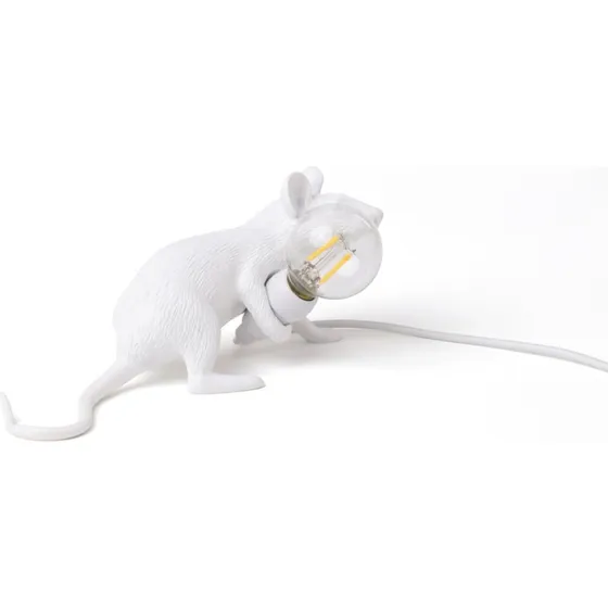 Seletti Mouse Lamp Lop Lying Down - Design Tischleuchte Weiß