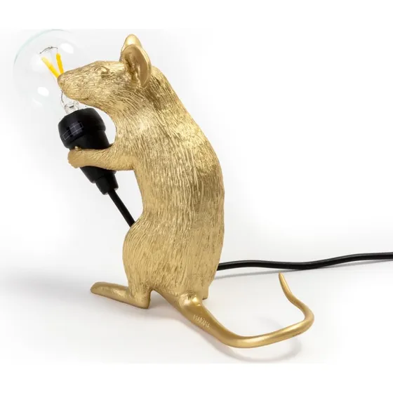 Seletti Mouse Lamp Mac Sitting Tischleuchte Gold