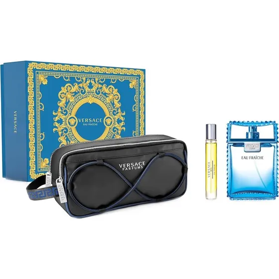 Versace Man Eau Fraiche Geschenkset mit 110 ml Eau de Toilette & Kosmetiktasche