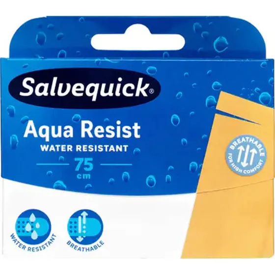 Salvequick Aqua Resist Wasserabweisende Verbandrolle, 75cm x 6cm