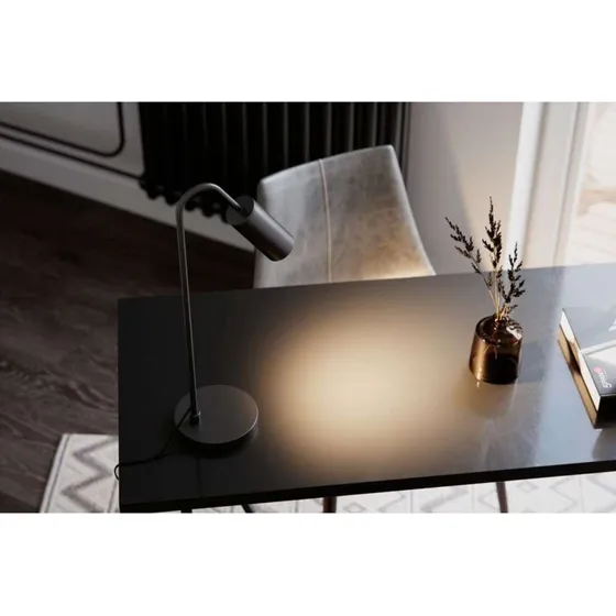 By Rydéns Tischleuchte Curve, schwarz matt, Metall, GU10, 51 cm