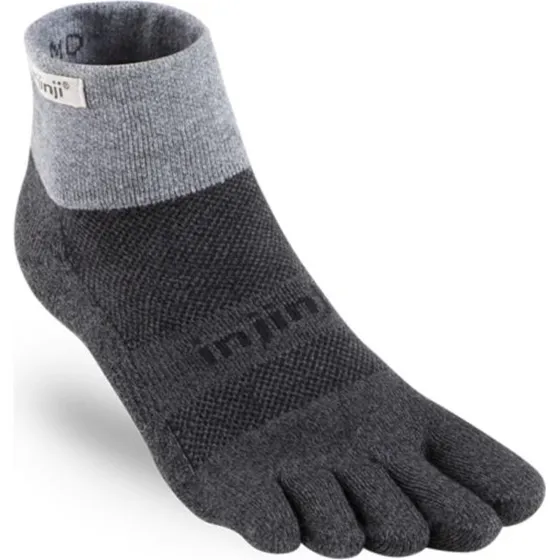 Injinji Trail Midweight Mini Crew Socken XL Schwarz/Grau