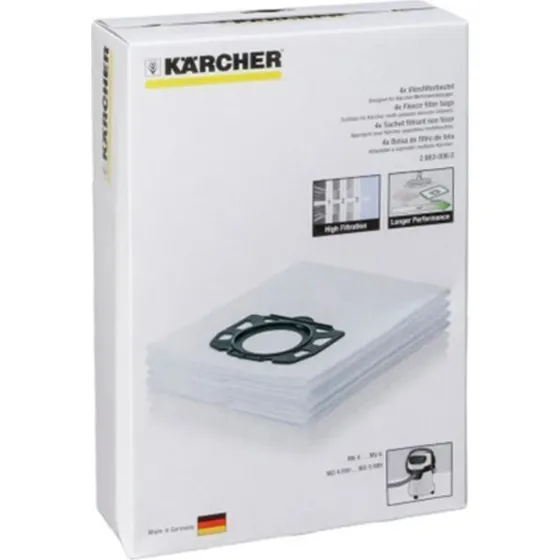 Kärcher Vliesfilterbeutel für WD4, WD5, WD6 & MV4-MV6 (4er Pack)