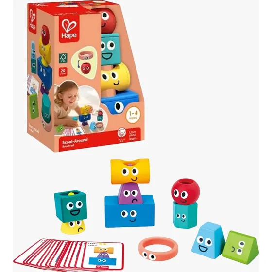 Hape Stapelturm Geometrie - Montessori Stapelsteine mit 10 Teilen