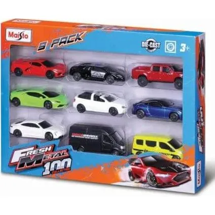 Maisto Fresh Metal Set: 9 Modellautos im Maßstab 1:64