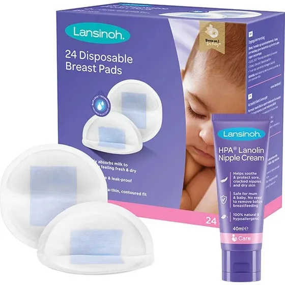 Lansinoh Lanolin HPA Set: Brustwarzencreme (40 ml) & 24 Stilleinlagen