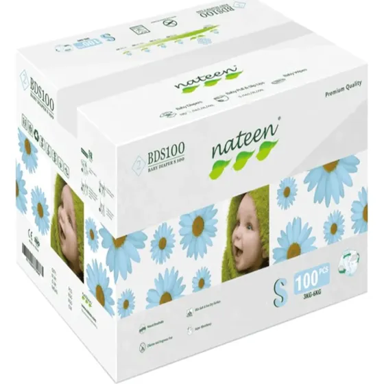 Nateen Flex&Fit Premium Windeln Nr. 2 (3-6 kg), 100 Stück, Hypoallergen