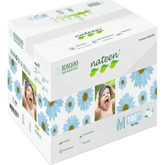 Nateen Flex&Fit Premium Windeln Nr. 3 (4-9 kg), 100 Stück