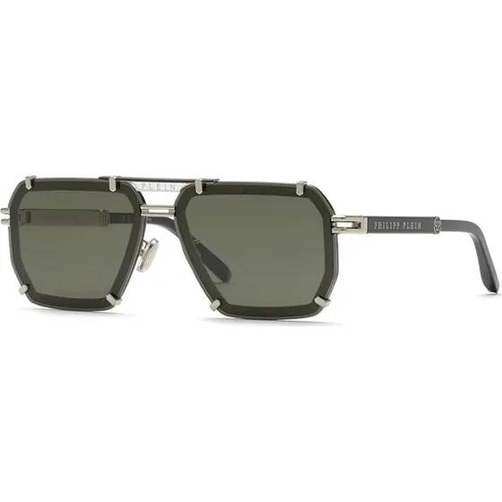 Philipp Plein Plein Legacy SPP131 Sonnenbrille Pilot Schwarz-Grün