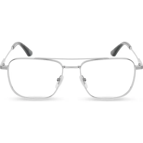 Police VPLQ75 Brille Herren - Silberner Pilot-Rahmen aus Metall