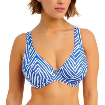 Freya Fiji Falls High Apex Bikini Top Weiß/Blau F 80