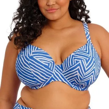 Elomi Fiji Falls Plunge Bikini Top Weiß/Blau G 95