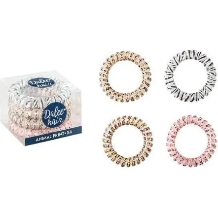 DALEE Haarspirale Tierdruck Set, 4 Stück