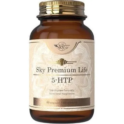 SKY PREMIUM LIFE 5-HTP Nahrungsergänzungsmittel mit B6 & C, 60 Kapseln