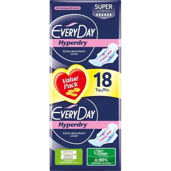 EVERY DAY Hyperdry Ultra Plus Center Super Damenbinden (18 Stück)