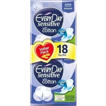 EVERY DAY Sensitive Pads Ultra Plus Super mit Flügeln, 18 Stück