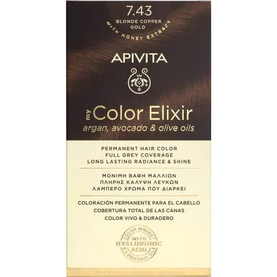 Apivita My Color Elixir Dauerhafte Haarfarbe N7.43 Blond Bronze Honig