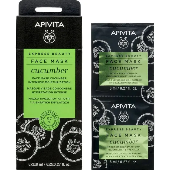 Apivita Express Beauty Feuchtigkeitsmaske mit Gurke, 2x8ml