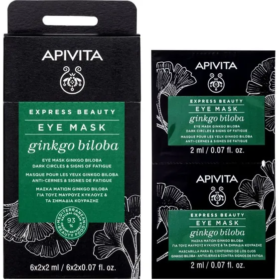 Apivita Express Beauty Augenmaske mit Ginkgo Biloba, 2x2ml