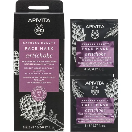 Apivita Express Beauty Gesichtsmaske Artischocke AHA & PHA 2x8ml