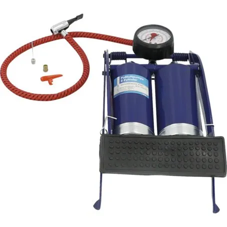 cartrend Fuluftpumpe Doppelzylinder blau