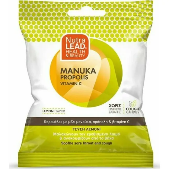 PHARMALEAD Honigbonbons mit Manuka, Propolis & Vitamin C, Zitrone, 40g