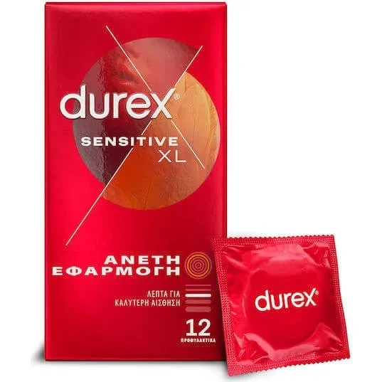 Durex Sensitive XL Kondome, Groß & Dünn, 12 Stück