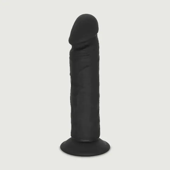 Qubo Realistischer Silikon-Dildo mit Saugnapf (23,5 cm) - Schwarz