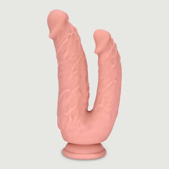 Exton 20,5 cm Double Realistic Silikon Dildo mit Saugnapf - Fleisch