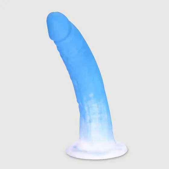 Sexopolis Arthur 20,5 cm gebogener Silikon-Dildo mit Saugnapf - Blau