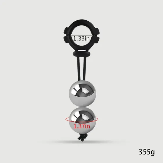 Sexopolis Silikon Cock Ring mit 2 Kugeln - Schwarz, 355g