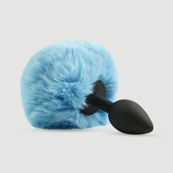 Sexopolis Kleiner Bunny Tail Butt Plug aus Silikon - Blau