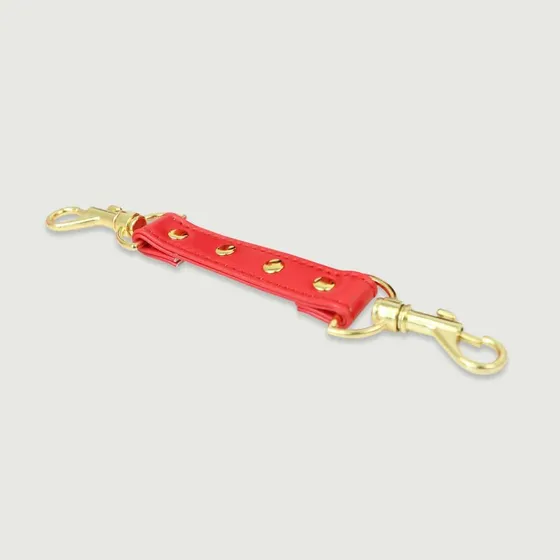 Leder-Verbindungsstange mit Goldhaken - Rot