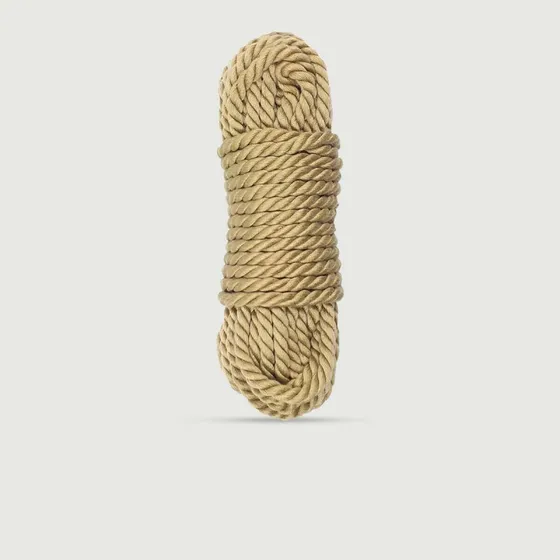 Sexopolis Hanf Fesselseil mit festem Strickmuster, 10 m, Braun