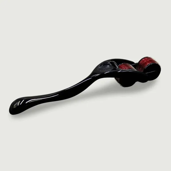 Doppelter Stachelroller mit gebogenem Griff - Schwarz