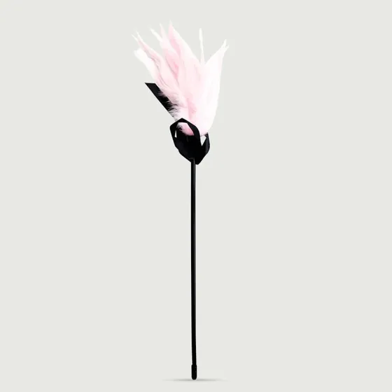 Lange Feder Tease Serie Ribbon Touch Tickler mit Satinschleife - Rosa