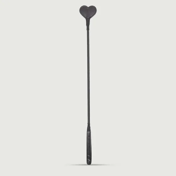 Leder Heart Crop 60 cm - Schwarz