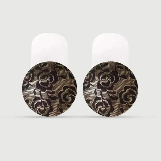 Silikon-Spitze Hebe-Nippelabdeckungen in Schwarz & Beige