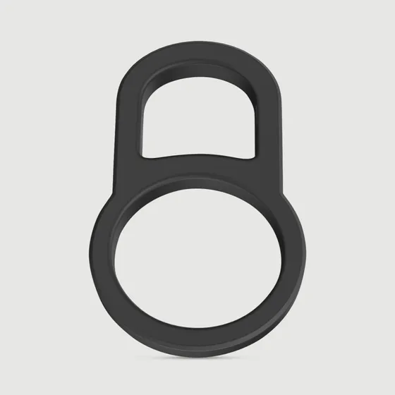 Double Erector Locking Soft Silicone Cock Ring - Schwarz