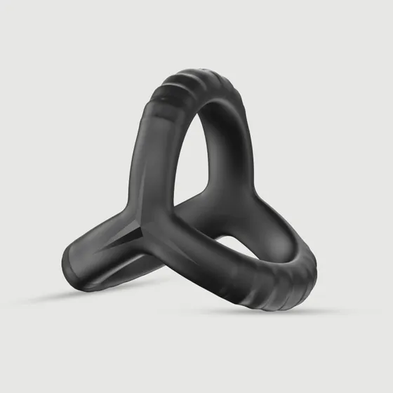 Triple Erector Soft Silicone Cock Ring - Schwarz