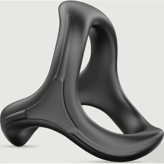 Triple Erector Hurricane Soft Silikon Cock Ring - Schwarz