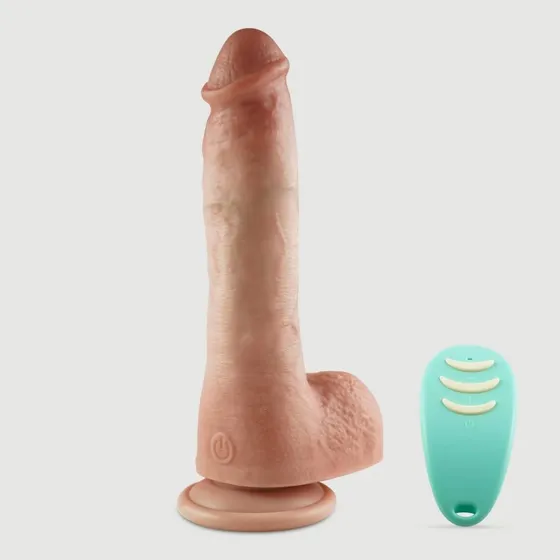 Zarma Thrusting Silikon Vibrator 22 cm mit Saugnapf - Fleisch
