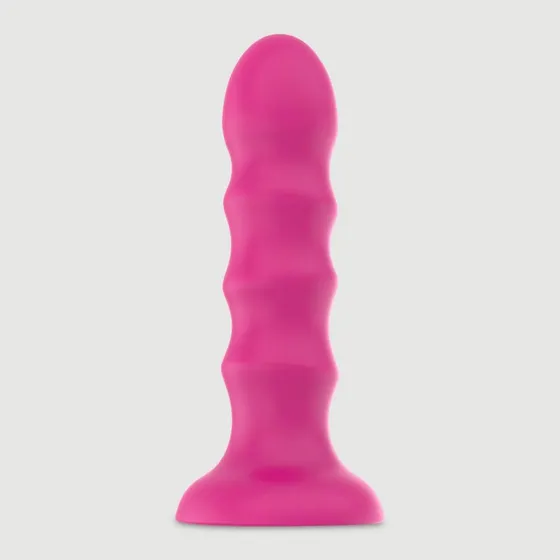 Klassischer gerippter Silikon-Dildo mit Saugnapf, 13 cm, Rot