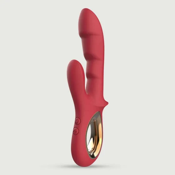 J'Adore Silikon Rabbit Vibrator - Rot (gerippt)