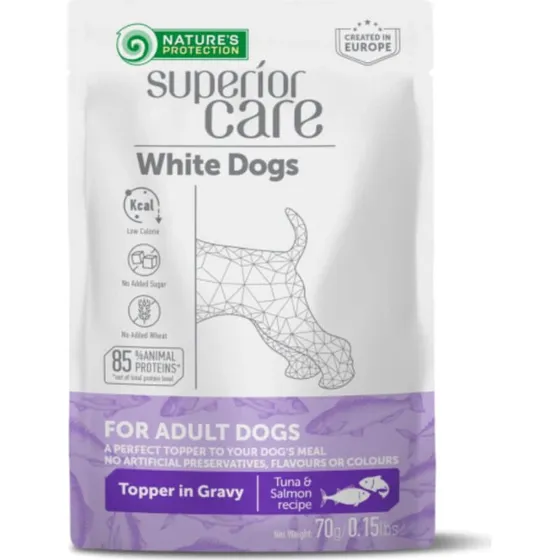 Natures Protection Superior Care White Dogs, Thunfisch & Lachs, 70g