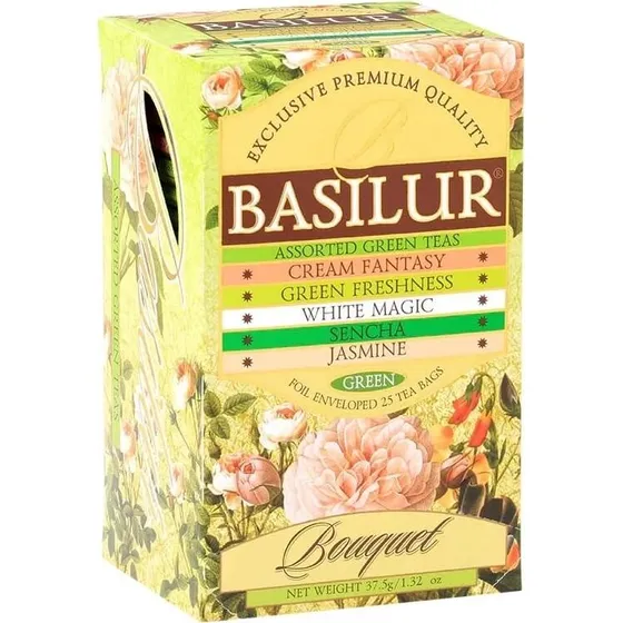 Basilur Teesträußchen Bouquet Collection, 25 Beutel, Grüntee-Mix