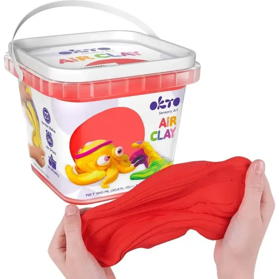 OktoClay Schöpfungsset Air Clay, Rot, 200 g, ab 3 Jahren