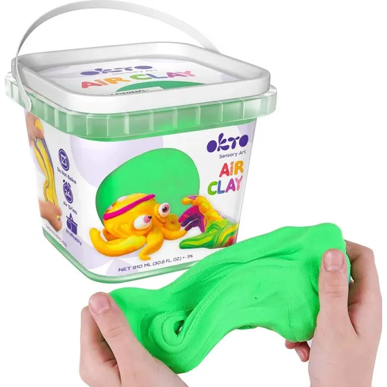 OktoClay Schöpfungsset Air Clay, Grün, 200 g, ab 3 Jahren