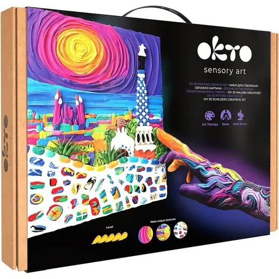 Okto 3D-Lichtton-Malset Park Güell Barcelona, 30 x 40 cm