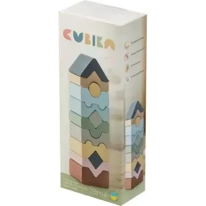 Cubika Holzspielzeug Baukasten Turm